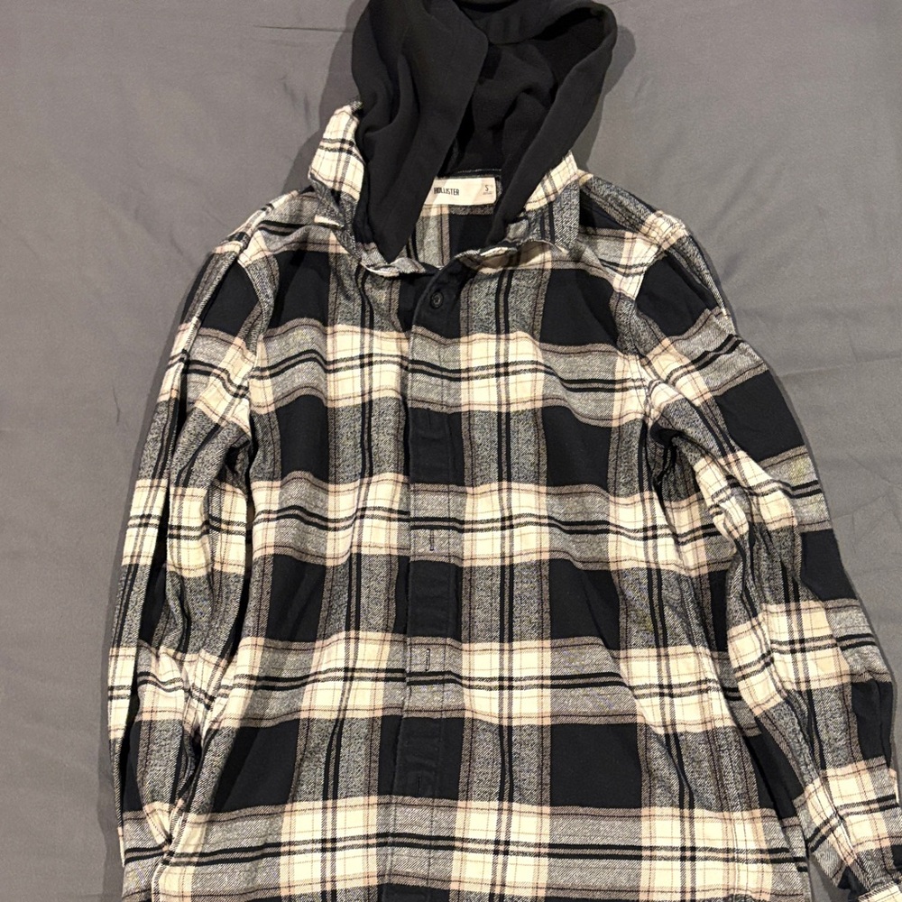 Hollister Men’s Plaid Flannel Hoodie